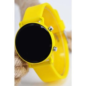 Resim Sonsuzsaat 6-14 Yaş Sarı Renk Unisex Çocuk Kadın LED Dijital Kol Saati Sarı Silikon Kordonlu Şık Spor Saat 