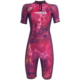 Resim Free-Sub 2mm Dreams Purple Kadın Shorty (Kısa) Sörf, Scuba Tüplü Dalış Elbisesi Wetsuit - 2XL 