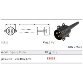 Resim Unıversal Römork Fişi-4 Lü Ym Erkek 6-24v Dişi-e3830 Plastik - Sertplas-e3828 
