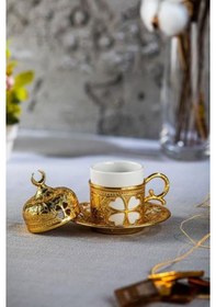 Resim Lalezar Porselenli Damat Fincanı Altın Altın 