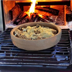 Resim Toprak Mantar Güveci 22 x 4 CM Kahverengi 