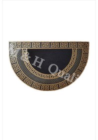 Resim Dış Kapı Önü Paspası Oval Altın Renk Kaymaz Taban 