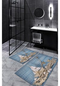 Resim Mavi Kaymaz Taban Tekne Banyo Paspas Bp-37 çok renkli 