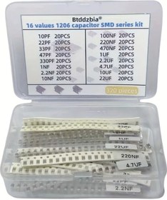 Resim Globalbloom 320 Parça 1206 Smd Kondansatör Kiti 10pf 22uf Endüstriyel Elektronik Komponent Seti 