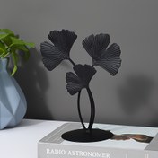 Resim Bohemian Ginkgo Yaprağı Metal Heykel - Şık Masaüstü Dekoru, Güç Gerektirmez, Noel ve Cadılar Bayramı Süslemeleri için İdeal, Sonbahar Ev Aksesuarları Koleksiyon Figürleri 