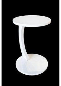 Resim Cereste Gizli Tekerlekli C Yan Sehpa Mdf Beyaz 