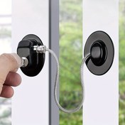Resim Kumandalı yuvarlak pencere kart kilidi sınırlayıcı anahtarı, kayar kapı kilidi koruması, hırsızlık önleyici kapı ve pencere güvenlik kilidi, delik açmadan, yapışkan etiketli dış açılış ve anahtar ile 