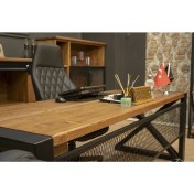 Resim Deryawood Masif Ağaç Ofis Odası Takımı -210 cm masa+keson+sehpa 