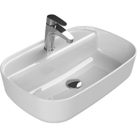 Resim Turkuaz Seramik Cerastyle (Aqua) Tezgah Üstü Çanak Lavabo 60 x 40 