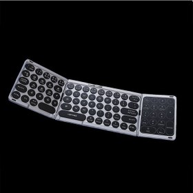 Resim Lenyes Wk110 Num Touch Pad Özellikli Katlanabilir Bluetooth Bağlantılı Kablosuz Klavye Siyah 