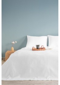 Resim Otel Pikesi Beyaz Büyük Dama Desenli Pike Çift Kişilik 200x230 