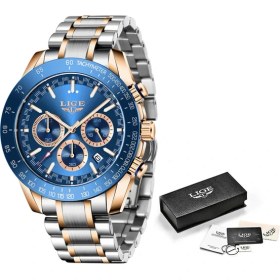 Resim Hanyang S Altın Mavi Lıge 2021 Yeni Erkek Izle Üst Marka Lüks Moda Askeri Kronograf Kol Saati Rahat Spor Su Geçirmez Saat Relogio Masculino (Yurt Dışından) 