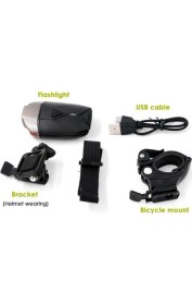 Resim ForteGT Superl Lava 300LM Bisiklet Ön Işık USB Kask ve Gidon Farı Xbyc 6126 