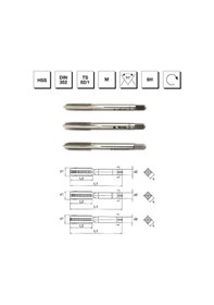Resim Mte Makina Takım M10 Hss Dın 352 Metrik Normal Vidalı 3'lü Takım Kılavuzu El Kılavuzu - B00100041000 