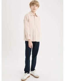 Resim DeFacto Erkek Çocuk Oversize Geniş Kalıp Polo Yaka Paraşüt Uzun Kollu Gömlek D9848A825SMBG107 