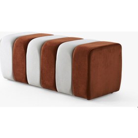 Resim Premium Büyük Yarmalı Yatak Ucu Bench & Makyaj Masası Pufu Modern, Şık & Dekoratif Kahverengi Kahverengi 