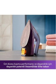 Resim Philips Azur Essential Series 3000 W Buharlı Ütü, Mor - Kumaşa Göre Otomatik Isı Ayarı - Özel Taban 