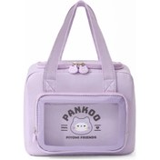 Resim 8l Karikatür Büyük Kapasiteli Bez Öğle Yemeği Çantası, Piknik Mor 