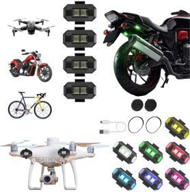 Resim Greathings 4 Adet 7 Renk 30 Mod Bisiklet Motor Drone Çakar Lamba, Bisiklet Işığı, Motor Drone Aksesuar Işık 