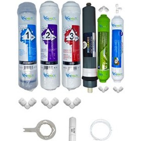 Resim Pemax Water Solutions Kapalı Kasa Su Arıtma Cihazlarına Uygun STD 6'lı Platinium Mebran Alkali+Tatlandırıcı Set 
