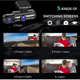 Resim Createtech Çift Lens Araba Dvr Kabine Dashcam 1080p Çizgi Kamera, 2 Camera Sistem 