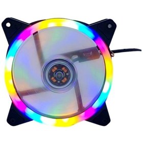 Resim ZR-100 12cm Renkli Gökkuşağı Rainbow RGB Mining Kasa Fanı Işıklı 