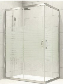 Resim Durul Duşakabin 70X70 Cm Parlak Profil Çizgili 5Mm H:190 Beyaz 