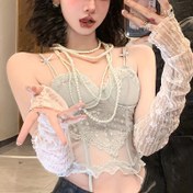 Resim Kadınların Hafif Yazlık Dantel Güneş Koruma Eldivenleri - Sürüş, Bisiklet ve Açık Hava Aktiviteleri için Nefes Alabilen File Kılıfları, Pastel Pembe ve Beyaz Tasarım, Sürüş Eldivenleri, Zarif Dantel Detayları 