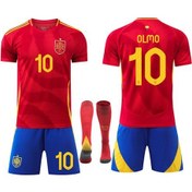 Resim Uefa Euro 2024 İspanya Ev Çocuk Yetişkin Futbol Forması No. 10 Olmo 18 Diğer 