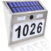 Resim Ximistore9 Güneş Enerjili Hareket Sensörlü Beyaz Kapı Levhası Aydınlatma, Abs Çerçeve, Ip65 Su Geçirmez, Kolay Kurulum Gümüş 