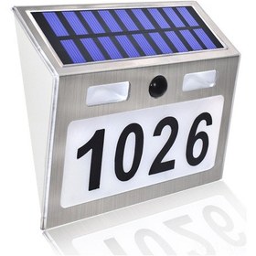 Resim Ximistore9 Güneş Enerjili Hareket Sensörlü Beyaz Kapı Levhası Aydınlatma, Abs Çerçeve, Ip65 Su Geçirmez, Kolay Kurulum Gümüş 