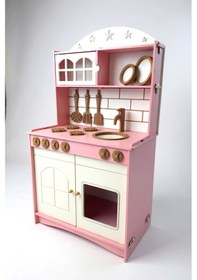 Resim Pembe Boyalı Mutfak Montessori Oyuncak Set Ekonomik Seri 