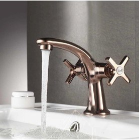 Resim Nsk Lavabo Bataryası Trinity Çift Kollu Tek Gövde Bronz N3013124 
