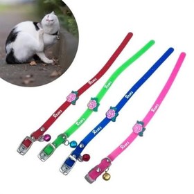 Resim Çıngıraklı Zilli Sevimli Renkli Slikon Kedi Köpek Boyun Tasması 