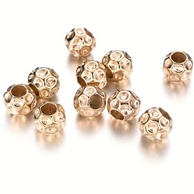 Resim 30 adet 10mm (0,39 inç) Düzensiz Vintage Büyük Delik Yuvarlak Boncuklar Gevşek Aralayıcı CCB Boncuklar Bileklik Kolye Takı Boncukları Saç Örgü Aksesuarları yapmak için 