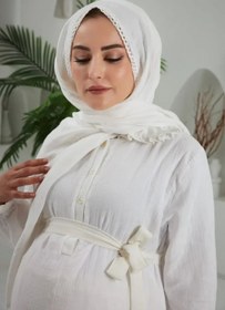 Resim Lolly Babies Ekru Vintage Lohusa Takımı | Comfortable Maternity Set - L 