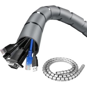 Resim Ropcomp Spiral Kablo Kanalı Kablo Düzenleyici Toplayıcı Tutucu 1.5m – 22MM (Gri) 