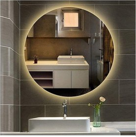 Resim 60 CM Yuvarlak Ledli Ayna Banyo Aynası Dekoratif Ayna Boy Ayna Sa 