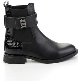 Resim Siyah Hakiki Deri Kadın Bot & Bootie K02724400303 Siyah 