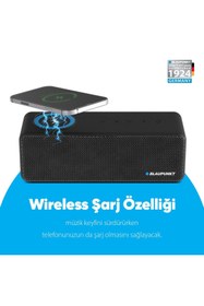 Resim Blaupunkt LS250 Kablosuz Şarj Standlı Siyah Bluetooth Hoparlör Ses Bombası 