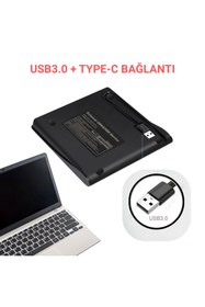 Resim MultiZone Harici DVD RW CD DVD Yazıcı Okuyucu Ultra İnce Taşınabilir USB 3.0 Type-C Optik Sürücü 
