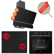 Resim Ferre FryArt&Buharlı Noverra Sessiz Davlumbaz Elektrikli Siyah Ank. Set (D080-SA + MS263 + XE64CS) 