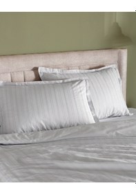 Resim Madame Coco Nicole King Size %100 Pamuk Armürlü Nevresim Takımı - Açık Gri Gri 