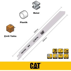Resim Cat DA07005 228MM 2 Parça Profesyonel Metal/çivili Ahşap Kesme Tilki Kuyruğu Testere Ucu 