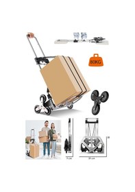 Resim Stilmax 80kg Merdiven Çıkabilen Koli Yük Paket Taşıma El Arabası 