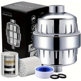 Resim Chuangyinshop Paslanmaz Çelik Duş Başlığı Filtresi Saç Ve Cilt Sağlığı İçin Suyu Arındırır 