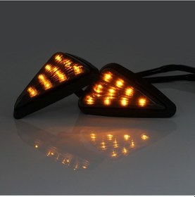 Resim Adet Gömme Montaj Üçgen Şekilli Led Dönüş Sinyali Işığı, Suzuki Honda Yamaha Için 12 V Motosiklet Dönüş Sinyalleri Işık Yurt Dışından 