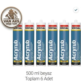 Resim Van Aks Meşe Yapı Akrilik Mastik Vizon / Kum Beji ( Trompet Gri ) Renk 500 ml x 6 Adet ( Boyanabilir Silikon ) 