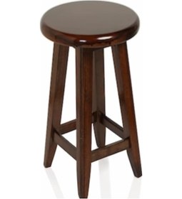 Resim Ceviz Ahşap Bar Taburesi 60 CM 