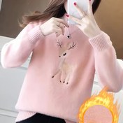 Resim Kadınlar için Noel kazak - Zarif Yarım-Turtleneck Pullover Kazak ile Geyik, Yumuşak Uzun Kollu Kış Kazak, Tatil Partileri, Rahat Ofis ve Günlük Kıyafetler için - Kadınlar için Non-Bulky Sıcak Kazak, Noel Kazakları, Şenlikli Kıyafet, Nakışlı Detaylar, Mevsimlik Moda, Şık Örgü, Dayanıklı Malzeme, Nakışlı Üst, Moda Severler, Harika Hediye Seçeneği, Gerçek Bir Hoşgeldin Dileği Oluşturur. Tatil İçin Hediye Seçeneği 